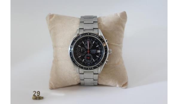 herenhorloge CASIO EF-503, quartz, vv stopwatch, mogelijke gebruikssporen, mogelijks nieuwe batterij nodig